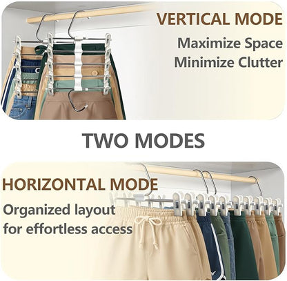 Zylkorb Skirt Hangers Pants Hangers Space Saving with Clips - 2 Pack - Space Saving Metal Closet Organizer for Shorts, Skirts, and Pants - Closet Organizer and Storage for Pants Jeans Skirts Legging