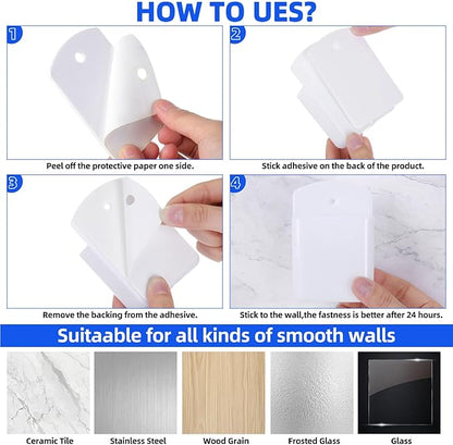 Leinuosen 12 Pcs Remote Control Holder Wall Mount Self Adhesive TV Controller Holder White TV Remote Organizer Wall Pen Organizer for Home Office School Storage Accessories