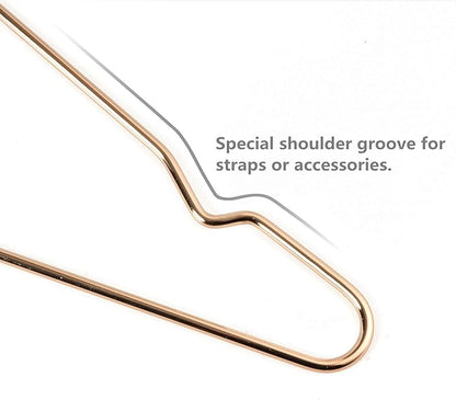 Better to U 17 Inch Heavy Duty Slim Metal Clothes Hanger for Shirts, Blouses, Coats, Suits, Wedding Dresses - Space Saving, Rose Gold, 20 Pack