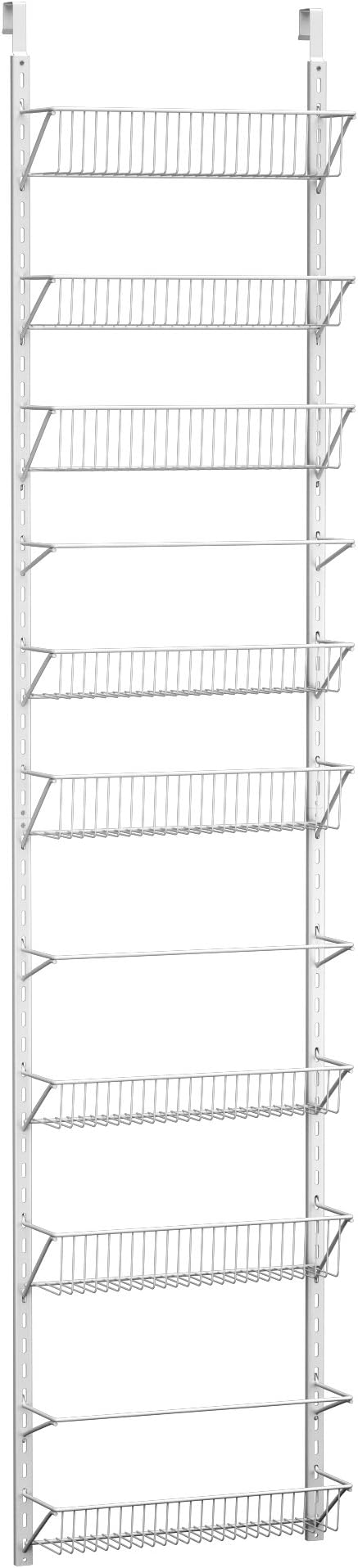 Over the Door Pantry Organizer - 9-Tier Organizer for Bathroom, Closet, or Kitchen Storage - Pantry Organizers and Storage by Home-Complete (White)