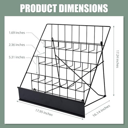 Book Signing Rack, Book Display Rack, Tabletop Magazine Display Racks, 4 Tiered Tabletop Cd Display, Comic Book Magazine Rack for Library Classroom Picture Literature Brochure 16.14" x 17.95" x 17.24"