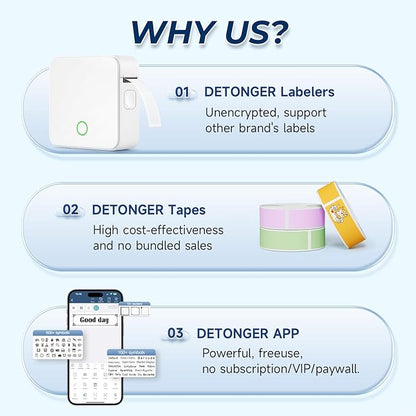 Label Maker Machine with Tape P0 Rechargeable Bluetooth Mini Label Printer Portable Small Thermal Labeling Machine Easy to Use for Home Office School Organization Battery Included White