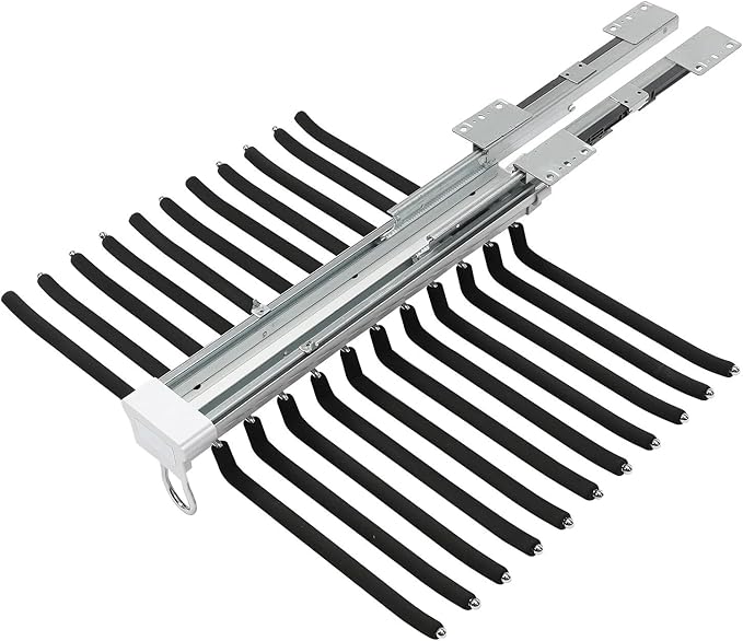 Pull Out Pants Rack Pants, 22 Arms Steel Pull Out Pants Rack 33lbs 23.2 * 18.1 * 3.7inch Hanging Installation Pants Hanger Bar Clothes Organizers for Hanging Jeans Pants Ties & Scarves (Black)