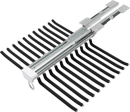 Pull Out Pants Rack Pants, 22 Arms Steel Pull Out Pants Rack 33lbs 23.2 * 18.1 * 3.7inch Hanging Installation Pants Hanger Bar Clothes Organizers for Hanging Jeans Pants Ties & Scarves (Black)