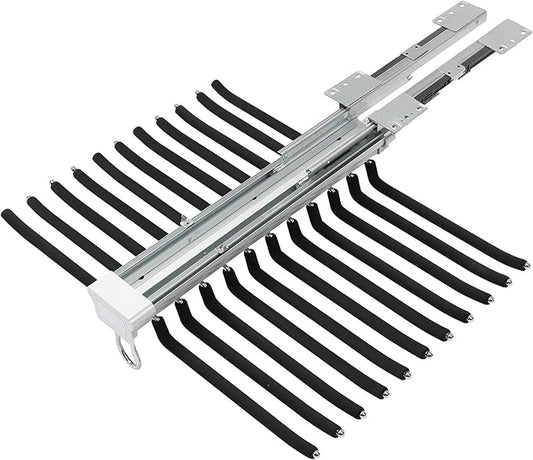 Pull Out Pants Rack Pants, 22 Arms Steel Pull Out Pants Rack 33lbs 23.2 * 18.1 * 3.7inch Hanging Installation Pants Hanger Bar Clothes Organizers for Hanging Jeans Pants Ties & Scarves (Black)