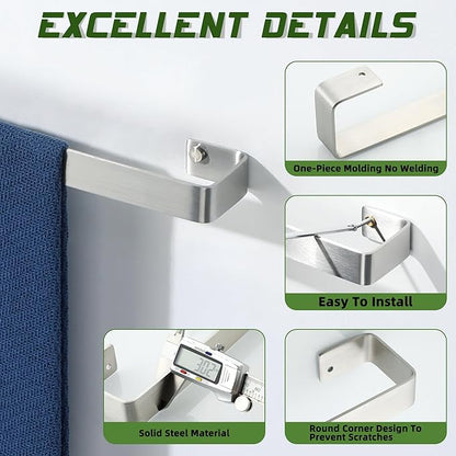 Alise Hand Towel Holder Towel Bar for Bathroom Wall Mount,16 in SUS304 Stainless Steel Towel Rack for Bathroom and Lavatory,Kitchen,Bath Towel Hanger Towel Rail,Brushed Nickel
