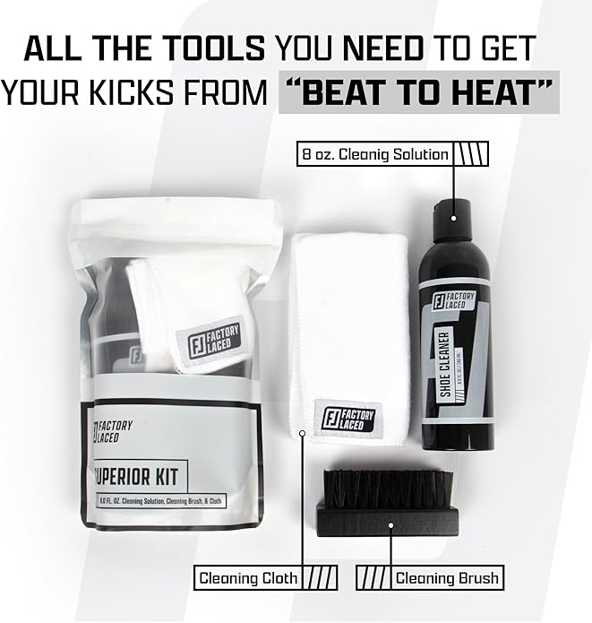 FACTORY LACED Shoe Cleaning Kit - Complete Sneaker Cleaner Kit - Shoe Cleaner for all shoes