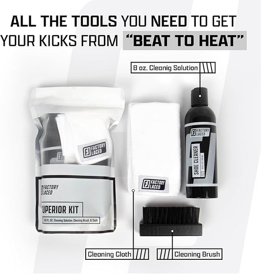FACTORY LACED Shoe Cleaning Kit - Complete Sneaker Cleaner Kit - Shoe Cleaner for all shoes