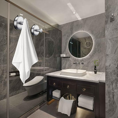 DGYB Suction Cup Hooks for Shower Brushed Nickel Bathroom Hooks Suction Set of 2 Removable Wall Hook for Hanging Towels, Robe, Loofah, Coats