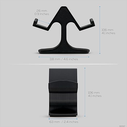 BRAINWAVZ Dual Game Controller Desktop Holder Stand - Universal Design for Xbox ONE, PS5, PS4, PC, Steelseries, Steam & More, Reduce Clutter UGDS-03 (Black)