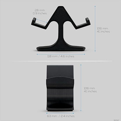 BRAINWAVZ Dual Game Controller Desktop Holder Stand - Universal Design for Xbox ONE, PS5, PS4, PC, Steelseries, Steam & More, Reduce Clutter UGDS-03 (Black)
