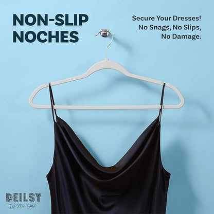 DEILSY™ Gray Hangers 50 Pack - Non Velvet Slim Hangers - Durable Hanger Space Saver for Closet Organization, Shirts, Dresses, Jackets, Pants, Adult Clothes Storage Solution
