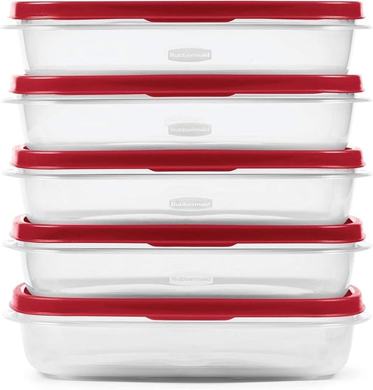 Rubbermaid EasyFindLids Meal Prep Containers 5.5 Cup Red