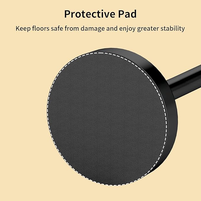 YUMORE Toilet Paper Holder Stand, Floor Freestanding Double Roll Black Tissue Paper Stand for Modern Bathroom, Weighted Round Base Stainless Steel Toilet Roll Holder,Extra Capacity