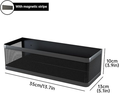Magnetic Shelf for Washing Machine Laundry Room Magnetic Organizer Laundry Shelves Organizer Washing Machine Shelf Hanging Basket Storage Magnet Fridge Shelves (Black, L13.78in*W5.12in*H3.94in)