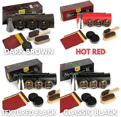 Stone and Clark Original Shoe Polish & Care Kit - Leather Shoe Shine Kit for Men & Women