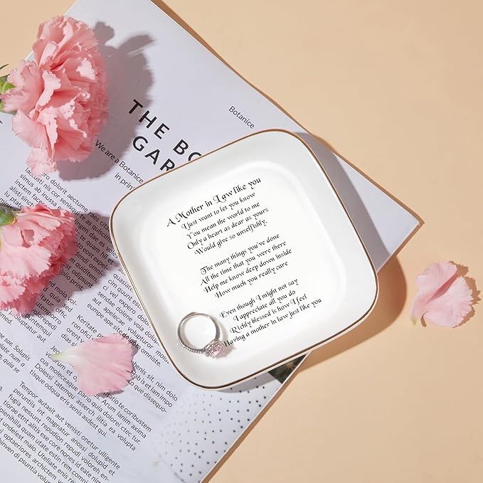 Mother in Law Gifts from Daughter in law, Jewelry Dish for Women Birthday Gifts for Mother in Law, Mother's Day Wedding Gifts for Mother in Law, Appreciation Thank You Gifts for Mother in Law