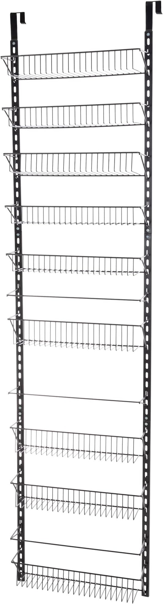 Over the Door Pantry Organizer - 9-Tier Organizer for Bathroom, Closet, or Kitchen Storage - Pantry Organizers and Storage by Home-Complete (Black)
