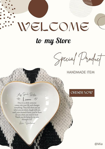 HatafaFurni Personalized Ring Dish for Aunt - Jewelry Gifts for Christmas, Women, Birthday, Mother's Day - Custom Aunt Gift