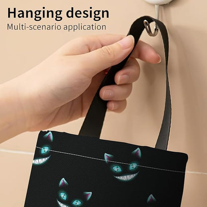 Plastic Bag Holder, Wall Mount Grocery Bag Organizer, Funny Hanging Trash Bag Storage Dispenser for Home Kitchen Cute Black Cats