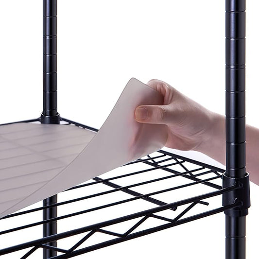 Poofzy Wire Shelf Liner 14 x 30, Set of 5 Shelf Liners for Wire Shelving Plastic Non-Adhesive for Pantry, Kitchen Cabinets (Gray)