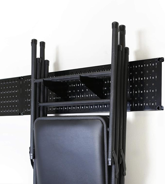 Wall Control Garage Storage Rack Lawn & Garden Tool Organization Wall Mount Organizer - Easy to Install 64" Wide Heavy Duty Metal Pegboard Set (Black Pegboard)
