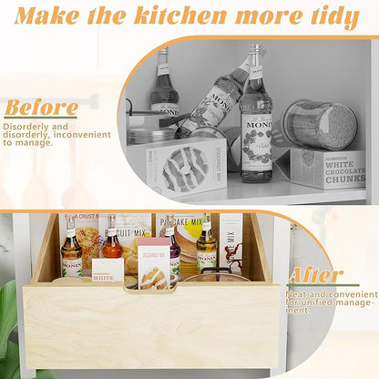 Pull Out Cabinet Organizer, Slide Out Wood Drawer, Pull Out Drawers for Cabinets, 8" High Pull Out Shelf for Kitchen Cabinet Pantry, 22½" W×21" D