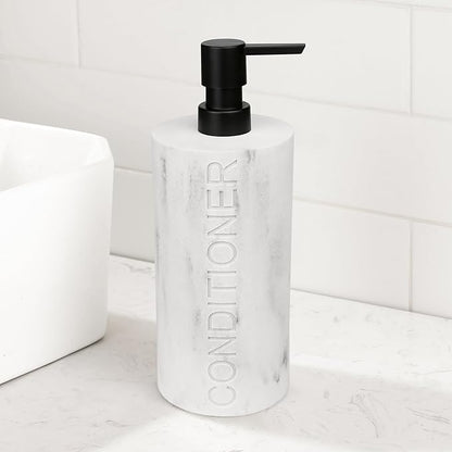 Indecor Home Conditioner Dispenser – Luxurious Refillable Pump Bottle with Embossed Text, Durable Construction for Bathroom and Kitchen