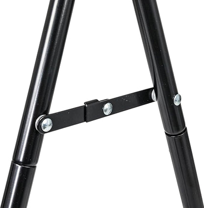 Household Essentials Valet Folding Clothes Rack, Strong Metal X-Frame, Chic Design, Great for Guest and Dressing Rooms, Portable and Easy to Use, Folds Flat, Black