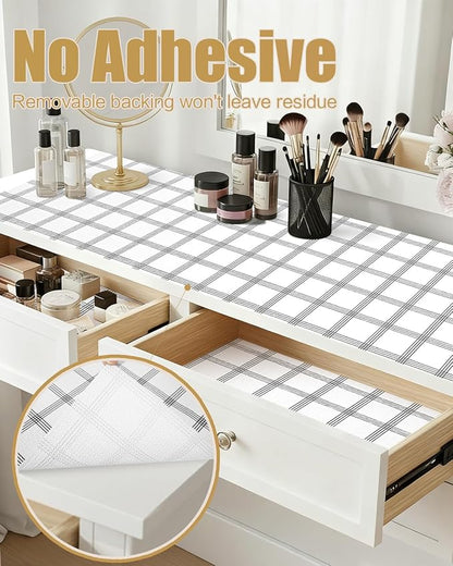 Shelf Liners for Kitchen Cabinets Non-Adhesive, Non-Slip Thickened Shelf Paper Waterproof Washable for Drawer Dresser Pantry Shelve Bathroom Protector Liner