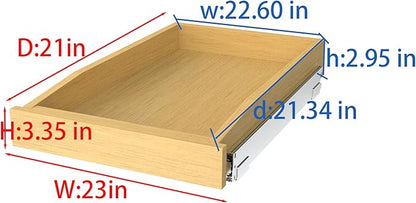 Wooden Pull out Cabinet Organizer 23" W x 21" D x 3.35" H, Heavy Duty Slide Out Drawers Pull-Out Home Organizers for Kitchen Cabinets