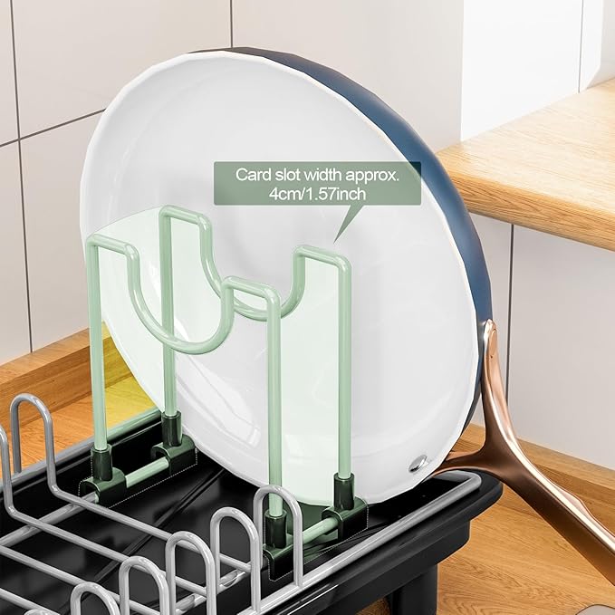 SOVGIZF Compact Dish Drying Rack with Utensil Holder – Small Countertop Dish Drainer with 360° Rotating Drain Spout, Stainless Steel Dish Rack for Kitchen Sink, Space-Saving Design for Small Kitchen