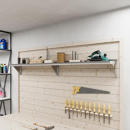 AmGood 72" Long X 10" Deep Stainless Steel Wall Shelf | NSF Certified | Appliance & Equipment Metal Shelving | Kitchen, Restaurant, Garage, Laundry, Utility Room