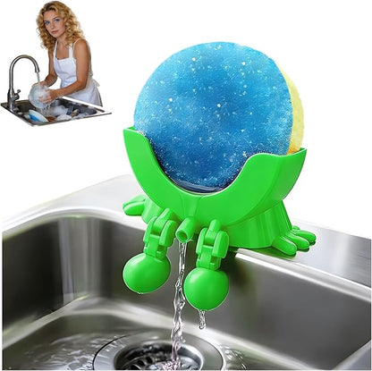 YHWABOICE Peeing Scrub Sponge Holder - Funny Sink Sponge Sponges Holder for Kitchen & Bathroom, Auto Draining Organizer, Kitchen Sink Drainer Rack (Green)