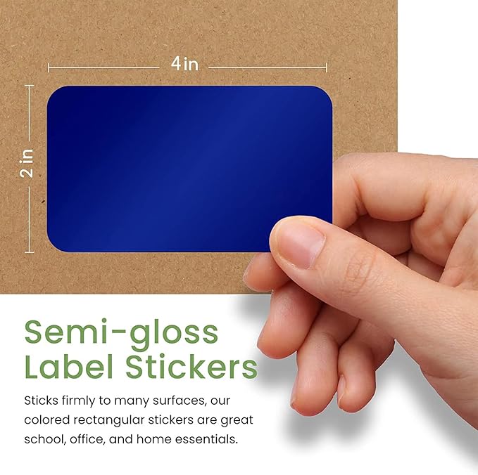 Royal Green 4" x 2" Blank Stickers to Write On Name Tags Color-Coding Labels for Moving, and Storage Boxes - 108 Sheets, 324 Labels (Metallic Gold)
