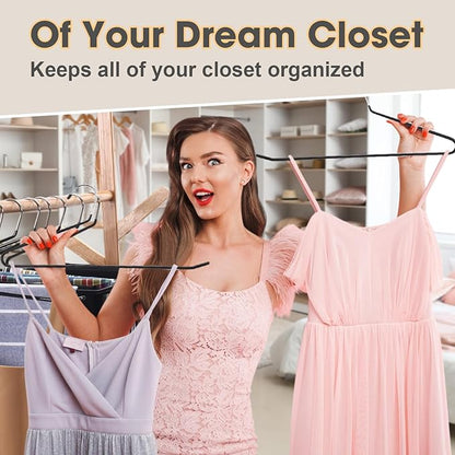 Treela 80 Pack Open Ended Pants Hangers, Metal Non Slip Trouser Hangers, Anti Rust Chrome Rubber Coating Slack Jeans, Heavy Duty Space Saving for Trousers Slacks Skirts