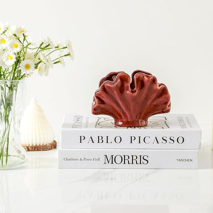 Uiddo Ceramic Sponge Holder,Sponge Holder for Kitchen Sink,Compact Sink Caddy Organizer, Dish Sponge Holders,Farmhouse Kitchens Decor Cute Gadgets Accessories,Christmas Kitchen Decor(Red)