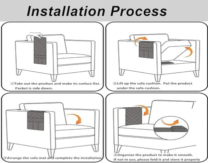 Ntomtuex Sofa Armchair Caddy Remote Control Holder with Water Bottle for Couch Recliner, Armrest Organizer with 7-Pocket Design for Magazines, Eyeglasses, iPad, Phone, Dark Blue