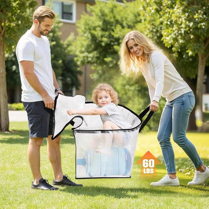 Extra Large Heavy Duty Moving Bags, Storage Bags with Strong Zippers & Handles, Packing Bags for Moving Essentials, Ideal Storage Tote for Home, Dorm & Storage Solutions, 125L 10 Packs Clear