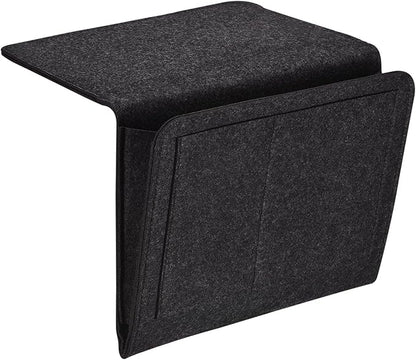 PATIKIL 11in Bedside Caddy, Bed Caddy Bedside Organizer Hanging 5 Pocket Soft Felt Bed Pockets Bedside Storage Organizer Remote Control Holder for Bedroom Phones Glasses, Grey