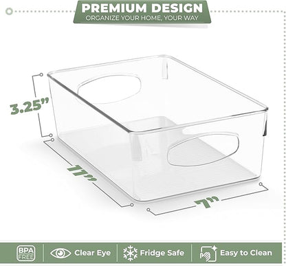 Sorbus 10-Pack Large Clear Plastic Organizing Bins – Clear Bins for Organizing, Refrigerator Organizers, Fridge Organizer, Pantry Storage, Kitchen Organizer, and Pantry Organizers and Storage Bins