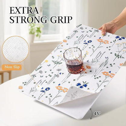 Beautysaid Shelf and Drawer Liner for Kitchen Cabinet, Non Adhesive Non Slip Shelf Paper Waterproof Washable Thickened for Dresser Pantry Shelve Bathroom Protector Liner(Floral,12 in x 30 FT)