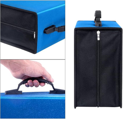CD/DVD Case Binder, 400 Capacity CD/DVD Disc Case Booklet Album Box (Black Binder, Blue)