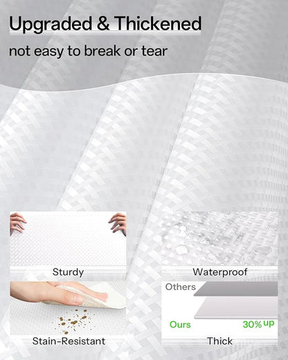 Shelf and Drawer Liner for Kitchen Cabinet, Non-Adhesive 12in x 120in Waterproof Contact Paper Refrigerator Liners Thickened Durable EVA Material Non Slip Mat for Dresser Cupboard Pantry Protector