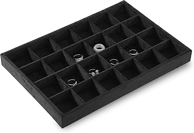 Earring Storage Organizer, Velvet Drawer Jewelry Organizer,Premium Earring Jewelry Box,Luxury Rock Storage,Black Jewelry Tray
