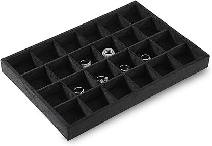 Earring Storage Organizer, Velvet Drawer Jewelry Organizer,Premium Earring Jewelry Box,Luxury Rock Storage,Black Jewelry Tray