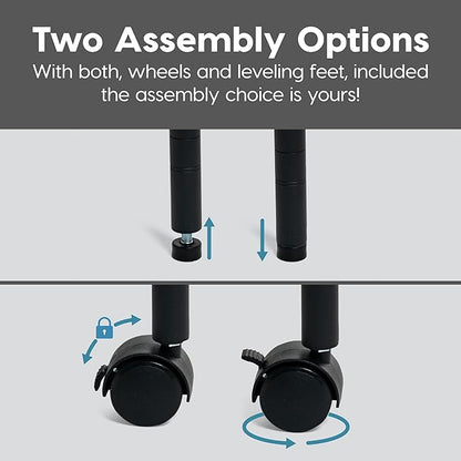 IRIS USA, Inc. 4-Tier Adjustable Heavy Duty Steel Storage Rack with Removable Locking Casters (Up to 1200 lbs Loading Capacity), Wire Organization Unit with Metal Shelves, Black (48"L x 18"W x 73.5"H)