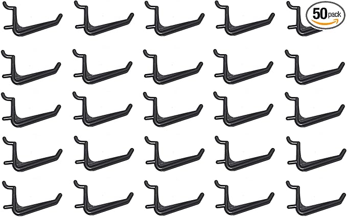 JSP Manufacturing 50 Pack Of JUMBO Pegboard Hooks Black Garage Tools Hammer Air Tool Storage Organization Jewelry