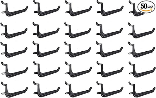 JSP Manufacturing 50 Pack Of JUMBO Pegboard Hooks Black Garage Tools Hammer Air Tool Storage Organization Jewelry
