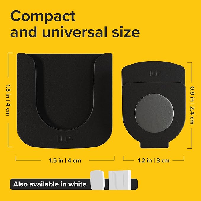 Magnetic Remote Control Holder - 10 Pcs Black Set for TV, Fan, and Air Conditioner Remotes - Wall Mount with Self-Adhesive Back for Easy Installation and with our Powerful and Sleek Magnetic Holders